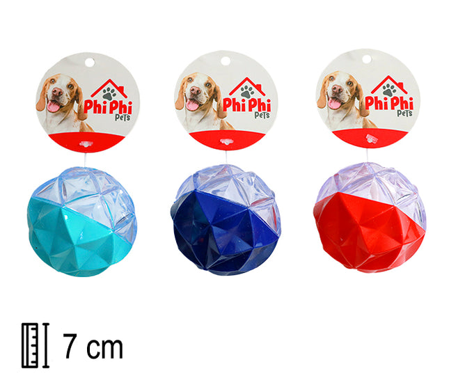 Pelota Chifle Y Luz 7cm PHI PHI PETS 1