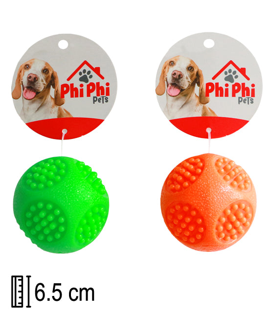 Pelota De Goma Dura 6.5cm En Tira De Impulso PHI PHI PETS 1