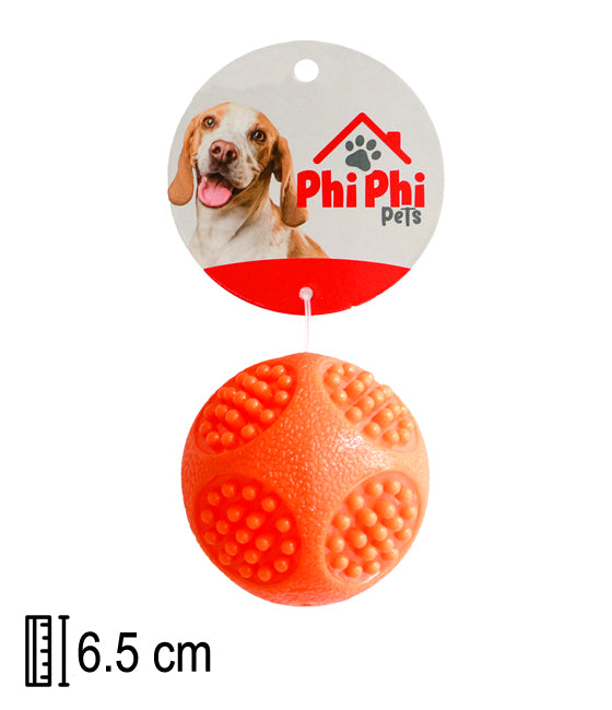 Pelota De Goma Dura 6.5cm En Tira De Impulso PHI PHI PETS 2